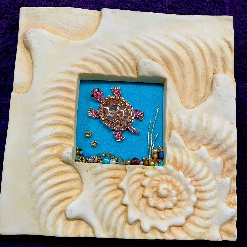 HANDMADE JEWELRY ART WITH UNDERWATER SCENE. OOAK UNIQUE HANDMADE GREAT GIFT 💝